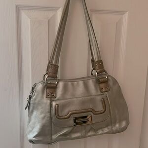 Tignangello silver leather shoulderbag